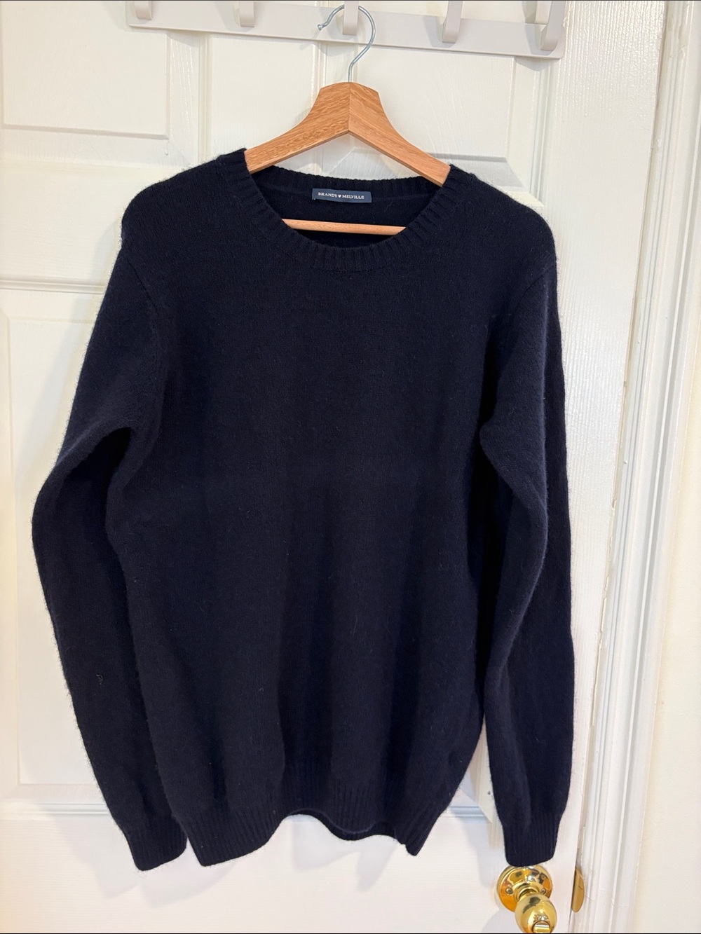 Brandy Melville navy Blue 80% wool Crewneck Sweater
